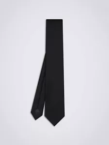 BRIONI ESSENTIALS CRAVATTA UOMO FORMALE SETA NERA NUOVA SENZA ETICHETTE - Foto 1 di 14