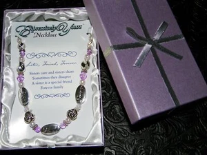 Sister, Friend, Forever, Necklace Satin Lined Gift-Boxed, 16 in chain NEW - Picture 1 of 2