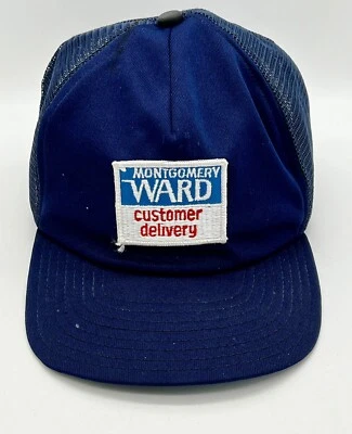 70s Montgomery Ward Snapback Trucker Hat Vintage Sears Mesh Baseball Cap MADE US - Image 1 of 4