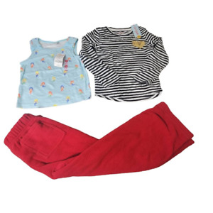 Gymboree Cat & Jack Girls Mixed Lot Of 3 Outfit Set Multicolor Pants T-Shirt 6
