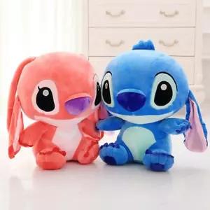 Miniso Cartoon Blue or Pink Stitch Plush Dolls Anime Toys 20cm Gifts Baby Kids - Picture 1 of 7
