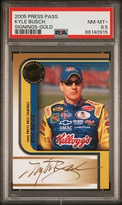 2005 Press Pass Kyle Busch Signings Gold /50 Auto PSA 8.5 FRESH SLAB! - Image 1 of 2