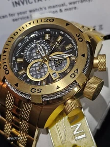 Invicta - BOLT - Gold Plated Case & Bracelet Swiss Z60 Chronograph - mens watch  - Picture 1 of 14