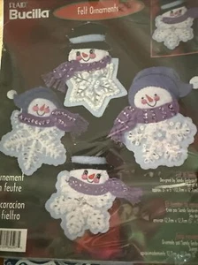 Bucilla Filz Applikation Weihnachtsschmuck Set LET IT SNOW Schneemann macht 4 Schnee - Bild 1 von 8