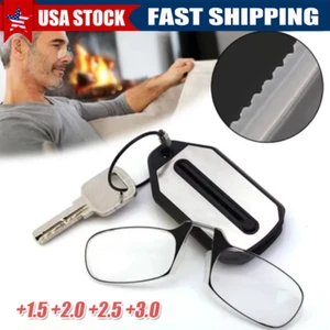 Ultra Thin Reading Glasses Nose Clip Optics Presbyopic +1.0 +1.5 +2.0 +2.5 +3.0 - Picture 1 of 6