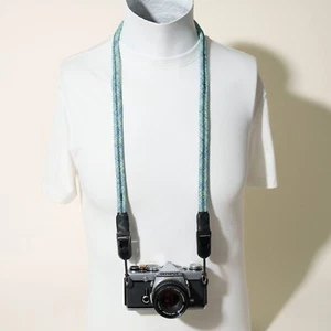 Digital Glacier Blue Teal Camera Strap Handcrafted 40" w/ Peak Design Anchors - Picture 1 of 8