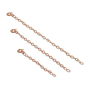Rallonge Belcher en argent sterling plaqué or rose 2-4 pouces - fermoir à boulon - Imagen 1 de 32
