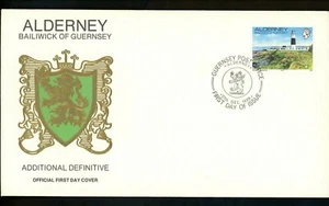 Postal History Alderney FDC #42-46 SET OF 4 Lighthouse train railroad 1989 - Picture 1 of 12
