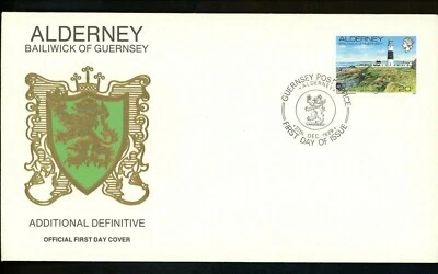 Postal History Alderney FDC #42-46 SET OF 4 Lighthouse train railroad 1989 - Image 1 of 4