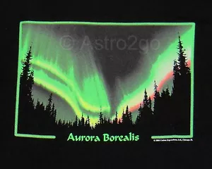 Aurora Borealis - Nordlichter Weltraum Wetter Astronomie Wissenschaft leuchten T-Shirt S-2X - Bild 1 von 2