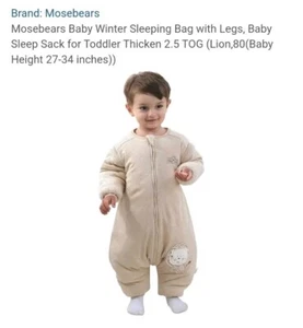 Mosebears Baby Winter Sleeping Bag with Legs (6-18 Months) - Picture 1 of 2