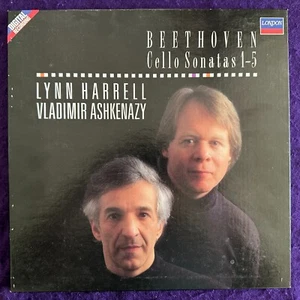 BEETHOVEN Cello Sonatas HARRELL ASHKENAZY Piano 2LP Box LONDON Dig UK w/Book NM - Picture 1 of 6