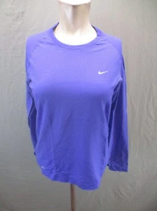 NIKE FIT DRY Size L (12-14) Kids Unisex Blue Long Sleeve Fitted Athletic Top 312 - Picture 1 of 10