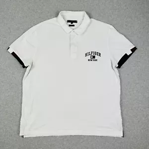 Tommy Hilfiger New York Men's Polo Shirt Size 2XL Slim White Designer Menswear - Picture 1 of 10