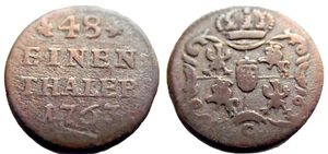 Sachsen - Polen 1/48 Taler 1763 C -Grünthal - Bild 1 von 7