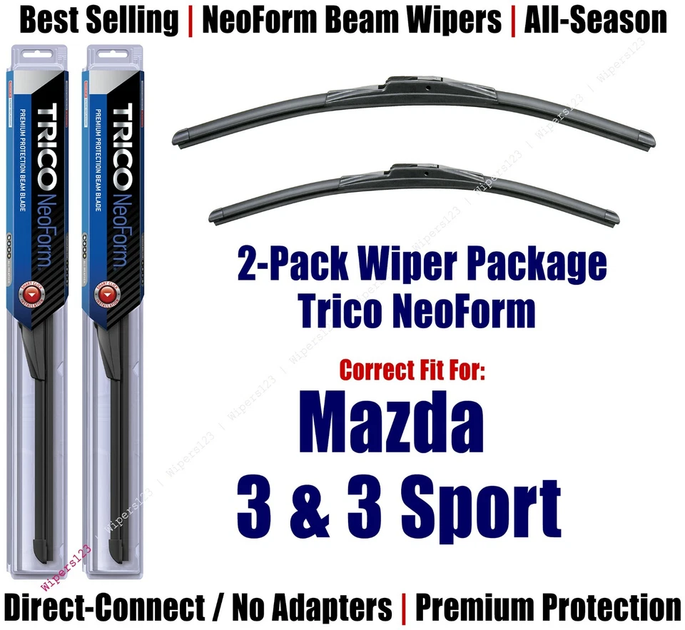 2 件装 Super-Premium NeoForm Wipers 适合 2019+ 马自达 3 & 3 Sport 16260/170 — 第 1/1 张图片
