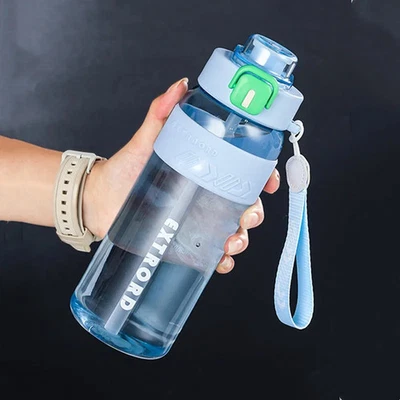 Botella de agua deportiva 800 ml/1200 ml con pajita portátil sin BPA para gimnasio bebida al aire libre Foto 1 de 4