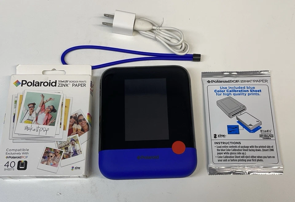 Polaroid POP Instant Print Digital Camera Purple w/ Charger And Extra Film Works - Image 1 of 4