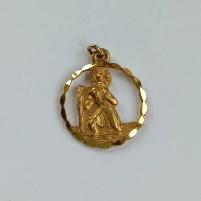 9ct 375 Yellow Gold Georg Jensen St Christopher Pendant. 2.8g - Image 1 of 4