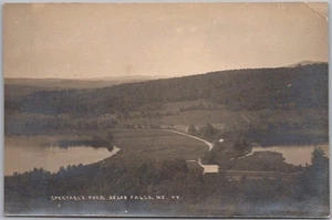 KEZAR Falls, Maine Foto Real RPPC Postal "Estanque de Espectáculos" Vista Panorámica Años 1910 - Imagen 1 de 2