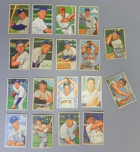 18x 1952 Bowman Gum baseball picture card lot Garcia Reese Yost Roe Brown Jansen - Picture 1 of 9
