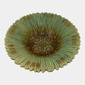 Weller Ardsley 1920s Vintage Art Pottery Cattails Green Ceramic Console Bowl - Picture 1 of 6