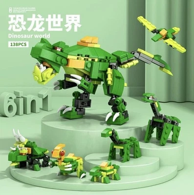 LeLeBrother Dinosaur 6-in-1 building block toy set Size 4.6X8X16cm - Image 1 of 2