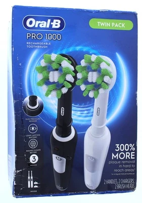 Oral-B Pro 1000 аккумуляторная зубная щетка двойная упаковка - Изображение 1 из 3