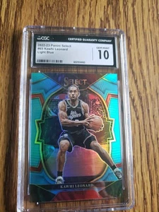 2022-23 Panini Select #65 Kawhi Leonard Light Blue 285/299 CGC Gem Mint 10 Pop 1 - Picture 1 of 4