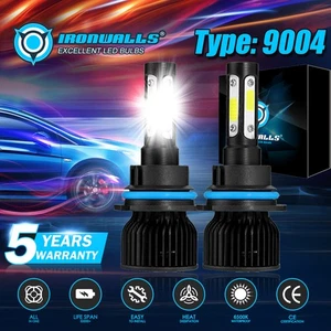 4Sides 9004 LED Headlight Bulbs 6500K High Low Beam for Dodge Ram 1500 1994-2001 - Picture 1 of 12