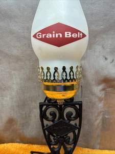 T~Vintage Cast Iron Trivet Grain Belt Beer Wall Hanging Sconce Lamp Light, Works - Picture 1 of 23