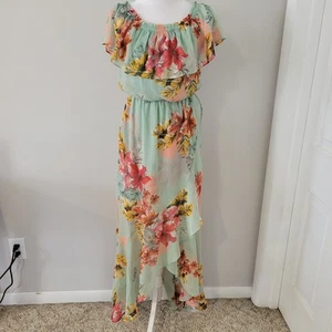 Maxi abito donna Express Hi-Lo XTRA SMALL floreale floreale tropicale matrimonio Vacay - Foto 1 di 12
