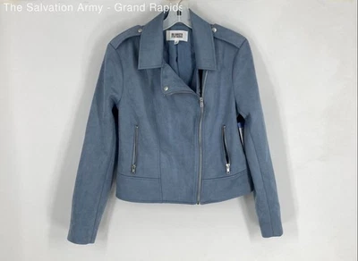 Chaqueta de motocicleta BB Dakota Steve Madden azul manga larga cremallera completa talla L Foto 1 de 4