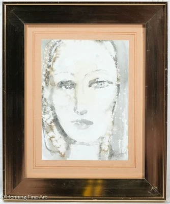 Beautiful Vintage Mid Century Painting of Female Portrait Illegibly Signed - Image 1 of 4
