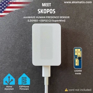 Human Presence Sensor «SKOPOS» for Home Assistant, WiFi  (LD2450 + ESP32 C3) - Picture 1 of 15