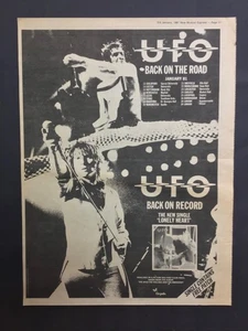 UFO Werbeanzeige aus einem englischen Musikmagazin . Siebziger- Achtziger Jahre - Bild 1 von 1