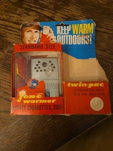 Vintage 50er Jahre Jon-E Handwärmer/Feuerzeug - Originalkarton - Anleitungsbuch - Filztasche - Bild 1 von 3