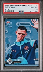 Phil Foden PSA 10 2023 Topps Now Man City 🟦Blue /10🟦 #5 *003 - Picture 1 of 2