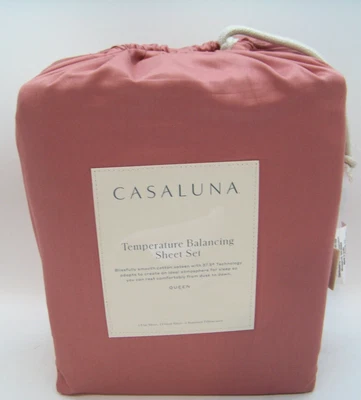 New Casaluna Temperature Balancing Sheet Set Queen Size, Modern Rose 300 TC