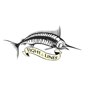 Decal Vinyl Sticker "Tight Lines" - Marlin Bones Made in USA - Picture 1 of 1
