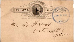 Minnesota Clinton 1888 blauer Doppelrand CDs, MS-Killer Postkarte Knick. - Bild 1 von 1