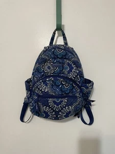 Vera Bradley Blue Quilted Floral Mini Backpack - Picture 1 of 7