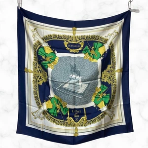 Hermès Carré 90 Versailles Le Pave DV Roy Scarf Navy Multicolor Silk Rare No B - Picture 1 of 9