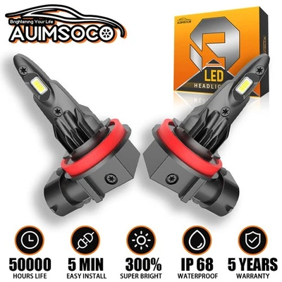 For Volvo XC60 2010 2011-2017 6000K White LED Headlights Low Beam Pair H11 Bulbs - Изображение 1 из 4