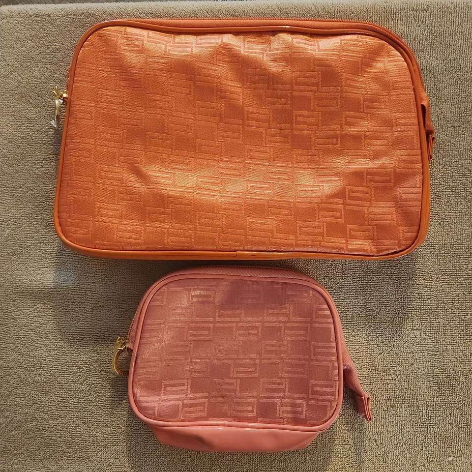  Juego de 2 bolsas de diseñador naranja y rosa de Estee Lauder Foto 1 de 4