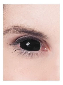 Sclera schwarz Hexe Untoter Kontaktlinsen - 22 mm Durchmesser – bedecken das - Bild 1 von 5