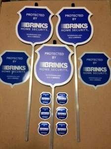 **NEW** 3 Reflective Brinks Security Yard Signs + 6 2-sided Decals - Picture 1 of 4