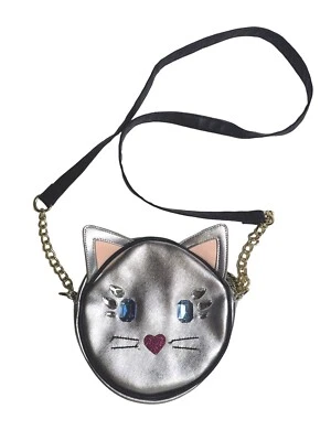 Luv Betsey Johnson Cat Silver Crossbody Bag Embellished Bling Purse - Image 1 of 4