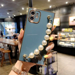 Für iPhone 12 12 Pro 11 Max X XR Xs 7 8 Solide Armband Beschichtung Handy Hülle Cover - Bild 1 von 8