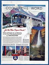 1940 GREYHOUND BUS AD ~ TRAVEL TO THE N.Y. WORLD'S FAIR or SAN FRANCISCO FAIR